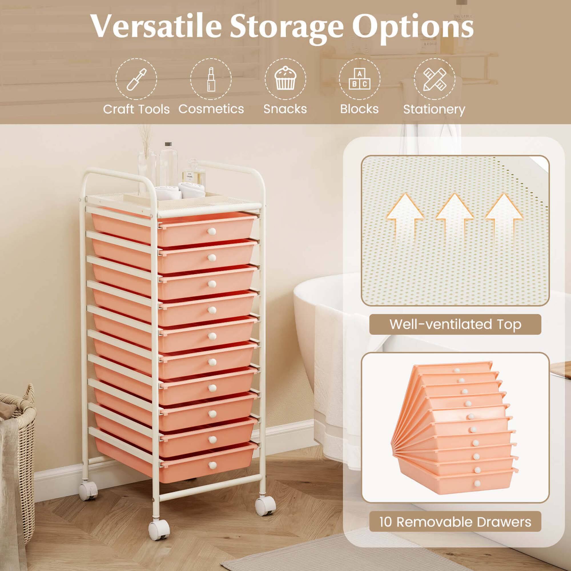 Versatile Storage Options
Craft Tools
Cosmetics
Snacks
Blocks
Stationery
Well-ventilated Top
10 Removable Drawers