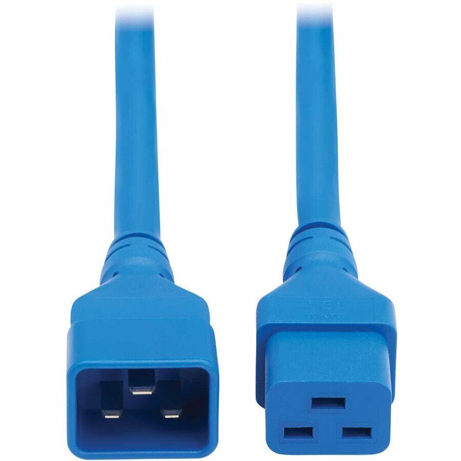 Alt View 3. Tripp Lite - Eaton Tripp Lite Series Power Extension Cord, C20 to C19 - Heavy-Duty, 20A, 250V, 12 AWG, 6 ft. (1.8 m), Blue - For - Blue.