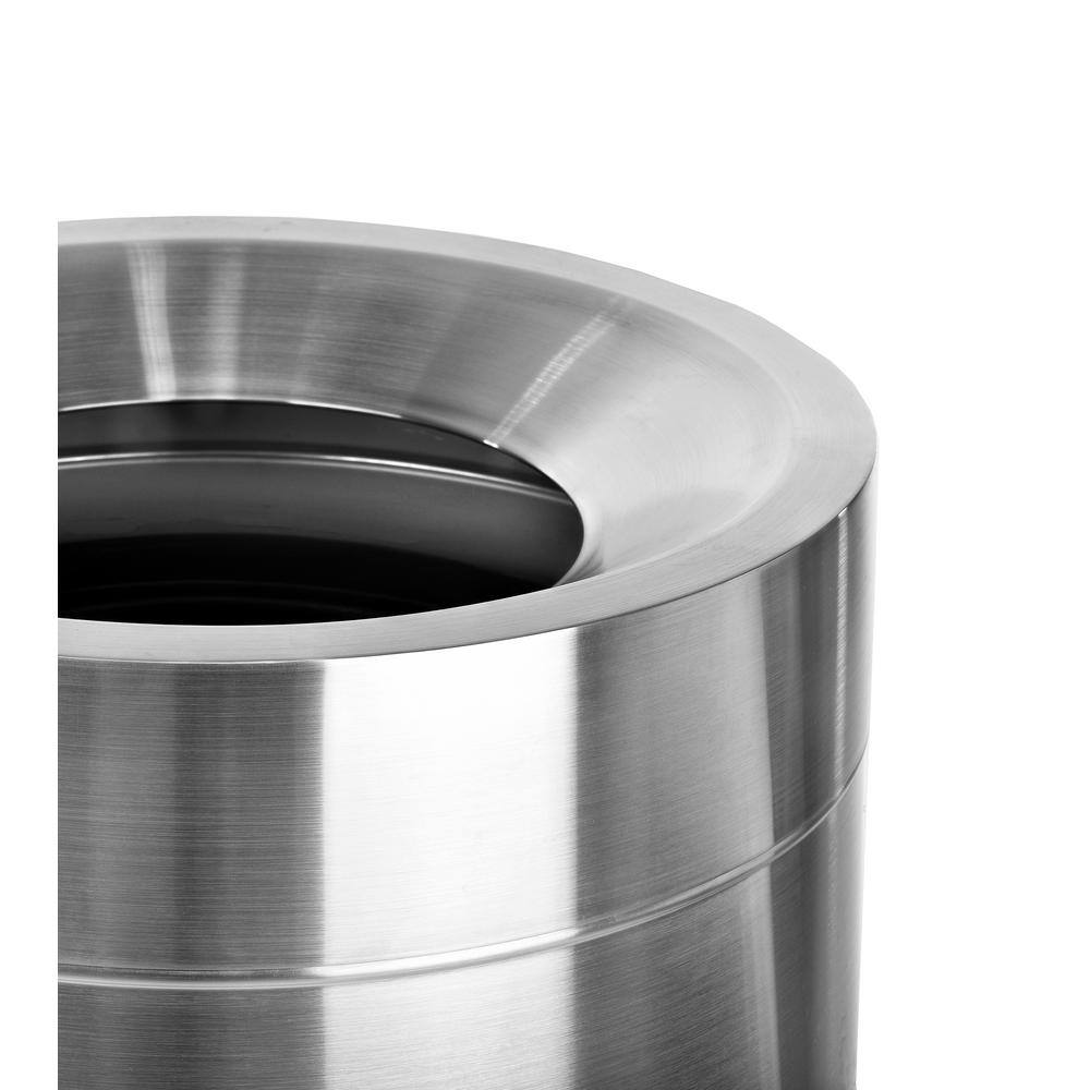 Left. Alpine Industries - 50 Gallon Stainless Steel Commercial Indoor Trash Can - Silver.