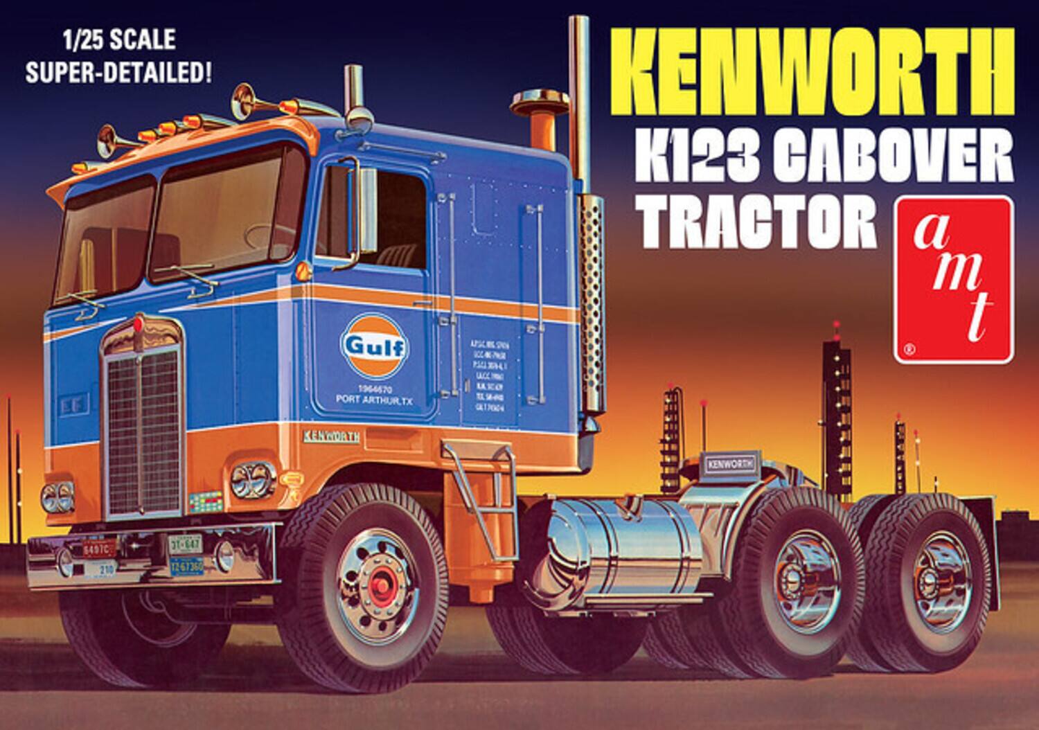 1/25 Scale Super-Detailed! Gulf Kenworth K123 Cabover Tractor  
a m t  
Port Arthur, TX  
Kenworth 6497C  
01-647  
12-67360