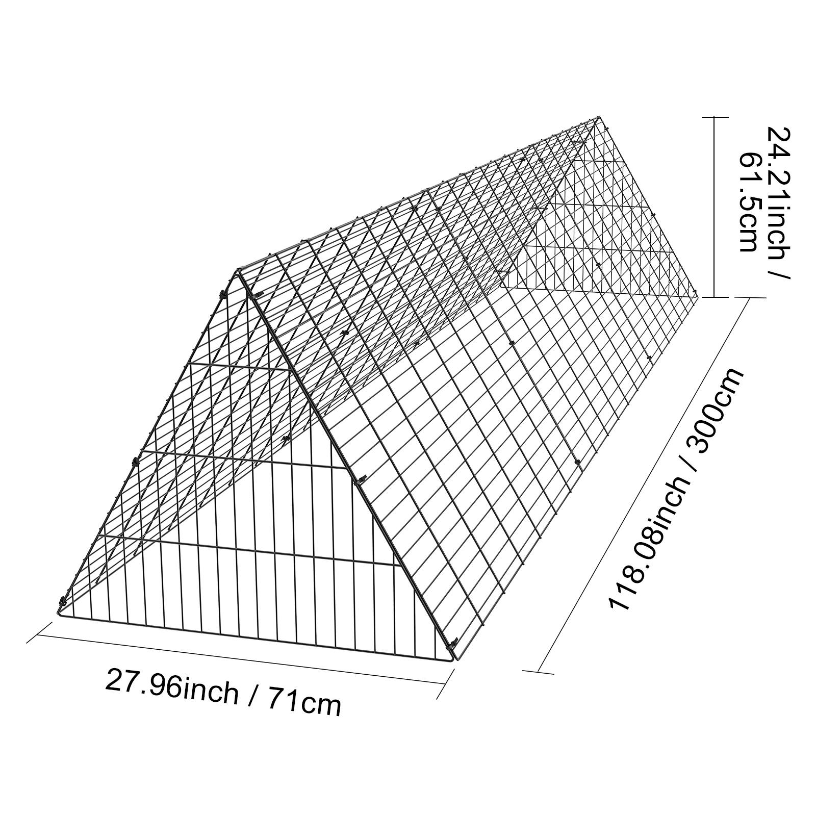 27.96 inch / 71 cm  
61.5 cm  
24.21 inch  
118.08 inch / 300 cm  
61.5 cm  
24.21 inch