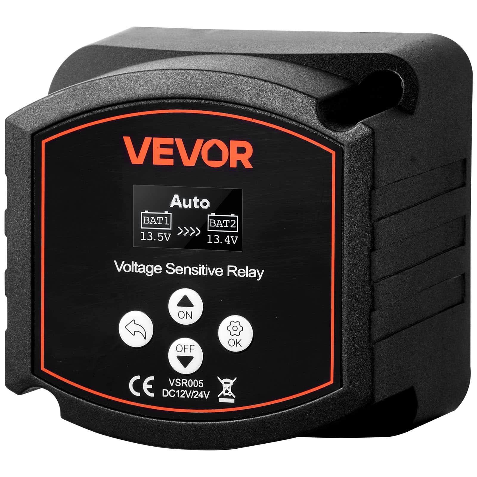 VEVOR - Dual Battery Isolator, 12V 300 Amp, Manual and Automatic VSR Voltage Sensitive Relay with LCD Screen