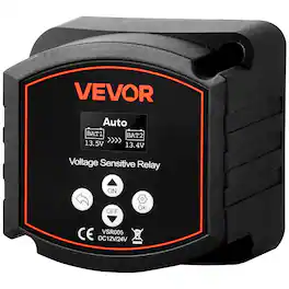VEVOR - Dual Battery Isolator, 12V 300 Amp, Manual and Automatic VSR Voltage Sensitive Relay with LCD Screen