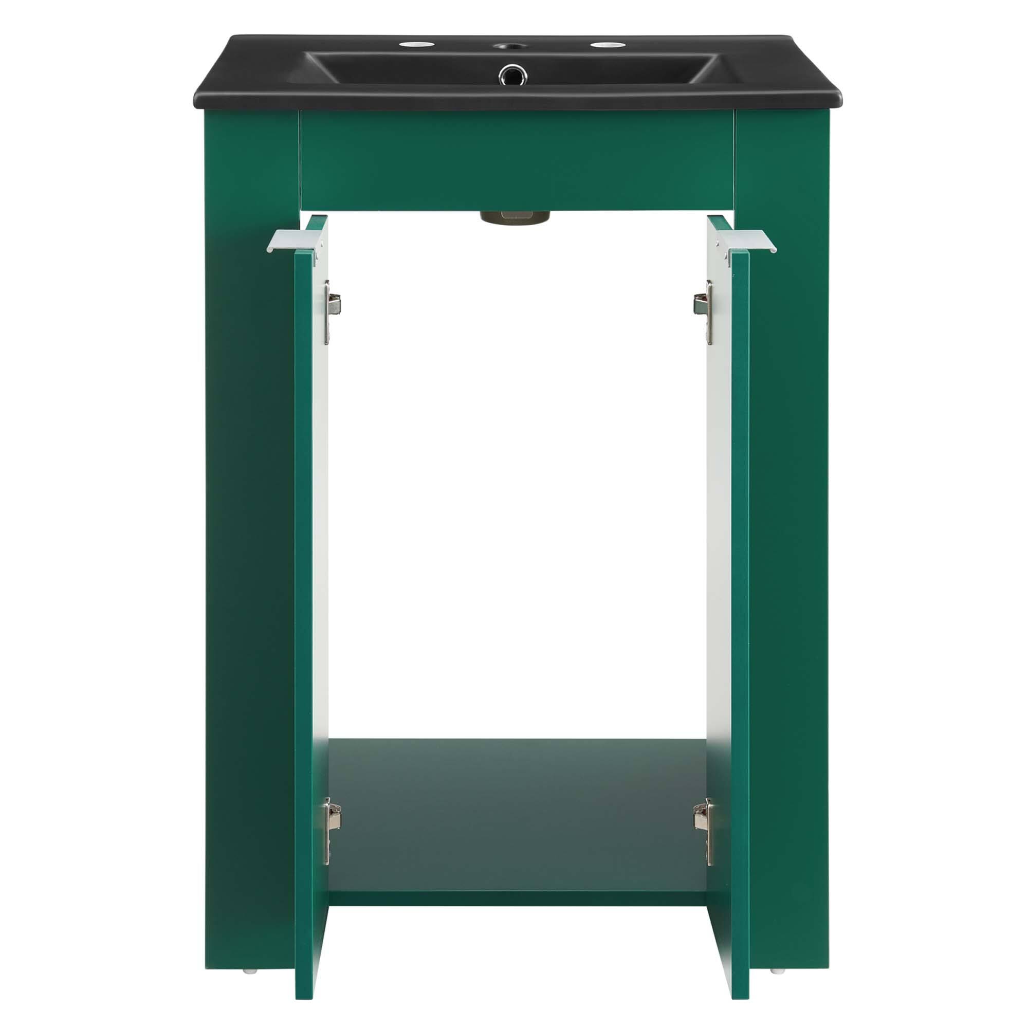 Alt View 6. Modway - Maybelle Bathroom Vanity Basin Included - Green Black.