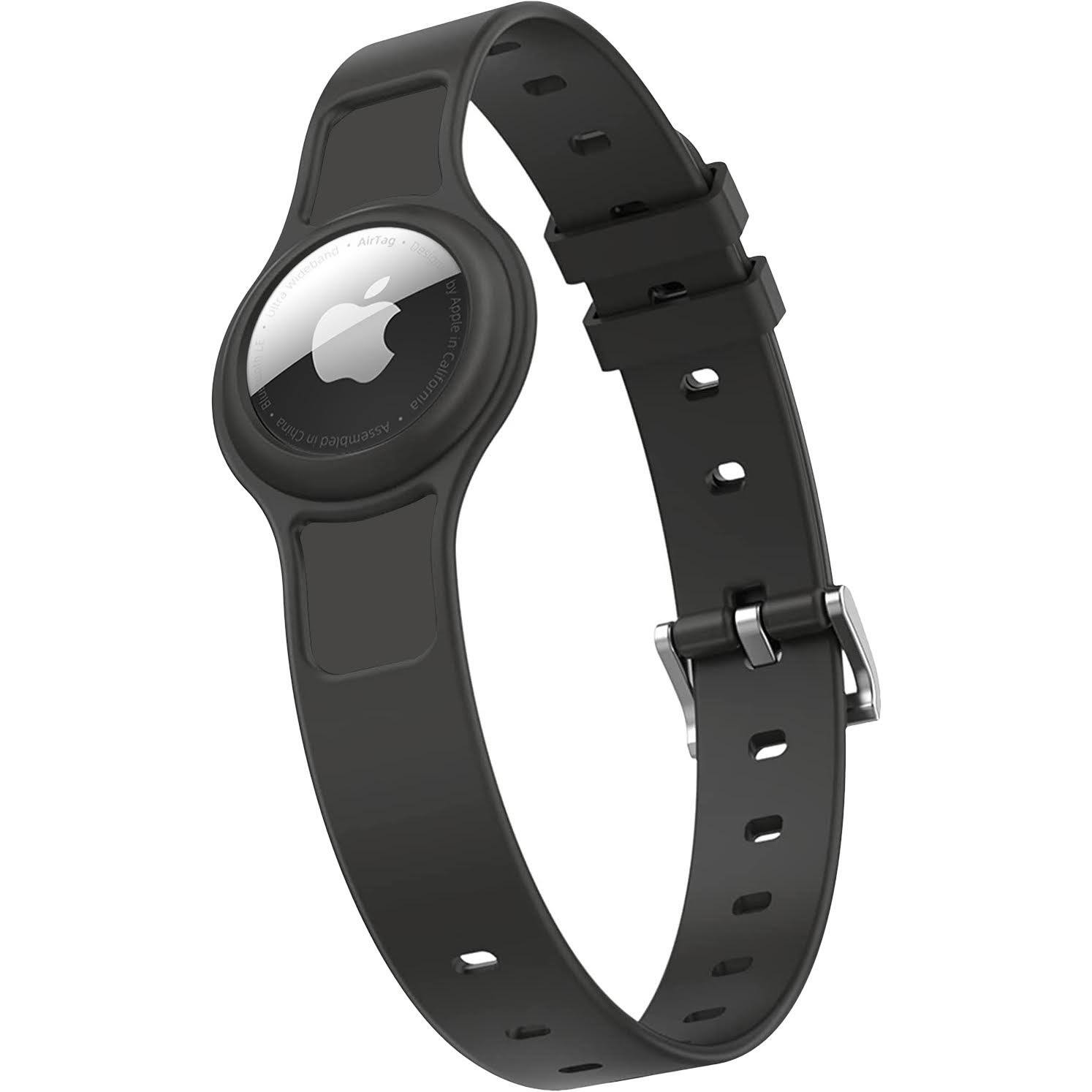Alt View 12. SaharaCase - Silicone Dog Standard Collar with Apple AirTag slot - 14-in to 20-in Neck - Black.