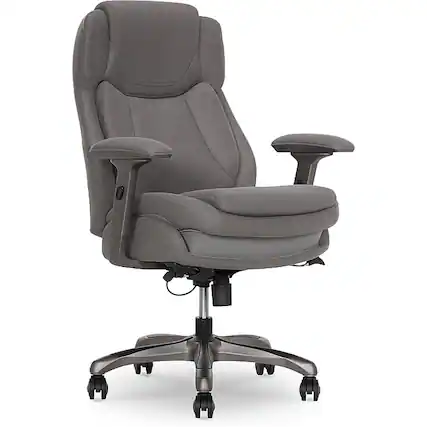 Front. La-Z-Boy - La-Z-Boy Noelin Ergonomic Fabric Swivel Task Chair, Gray (52703-GRY) - Gray.
