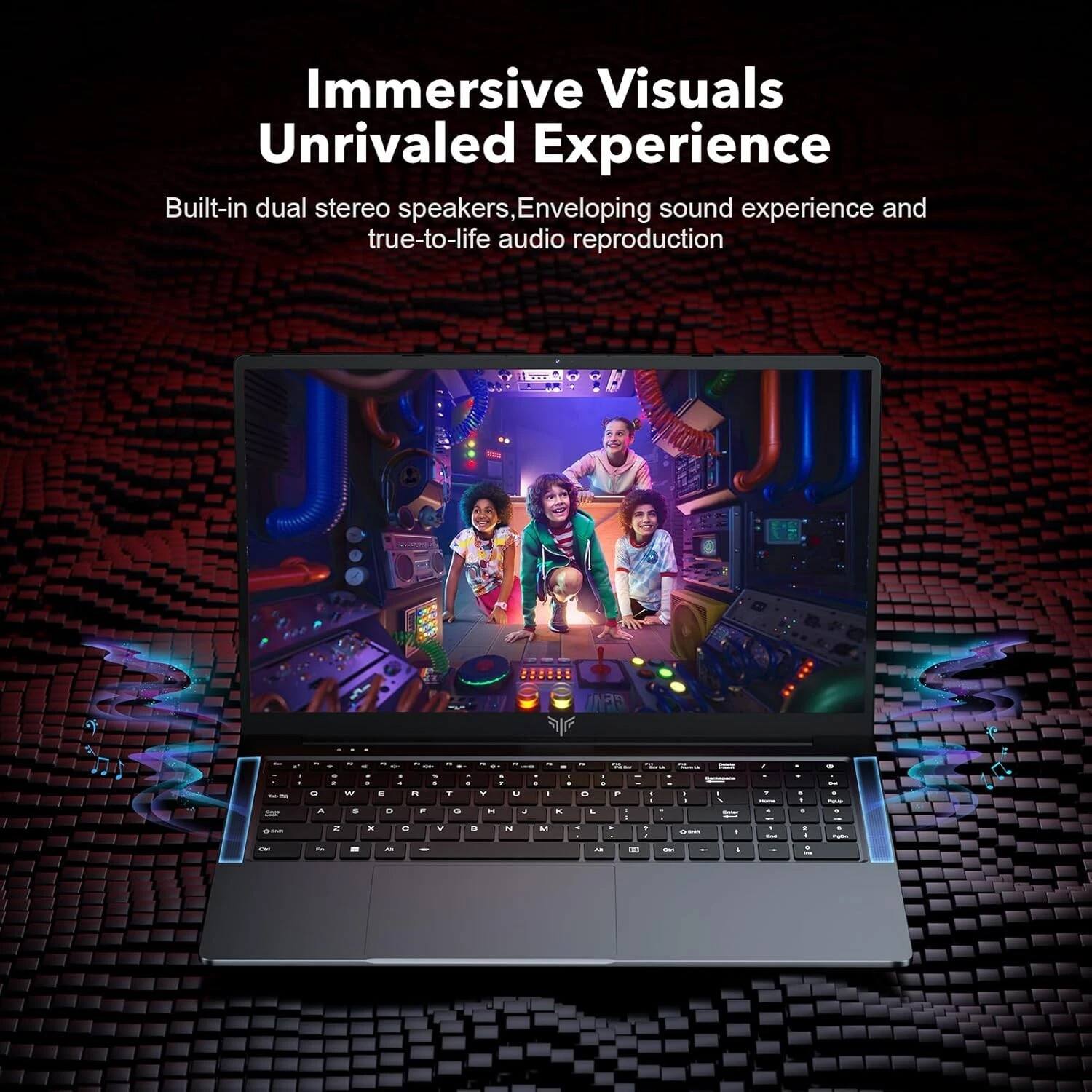 Immersive Visuals Unrivaled Experience

Built-in dual stereo speakers, Enveloping sound experience and true-to-life audio reproduction