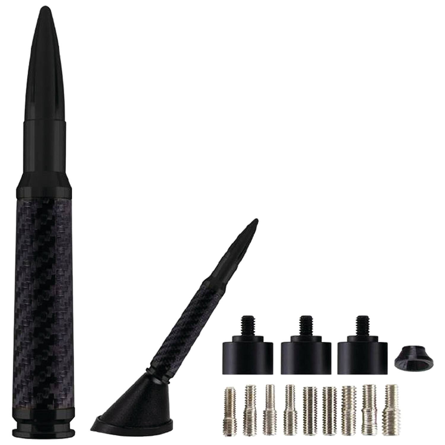 AMMOTENNA - 50cfb 5.5-in. Billet Aluminum With Carbon Fiber Wrap 0.50 Cal Replica Antenna Mast - Black