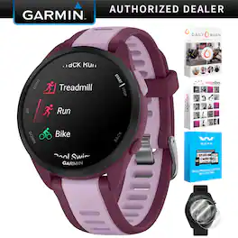 Garmin - Forerunner 165 Music Smart Sport Watch, Berry + Lilac w/ Fitness Bundle - Berry/Lilac - (2024)