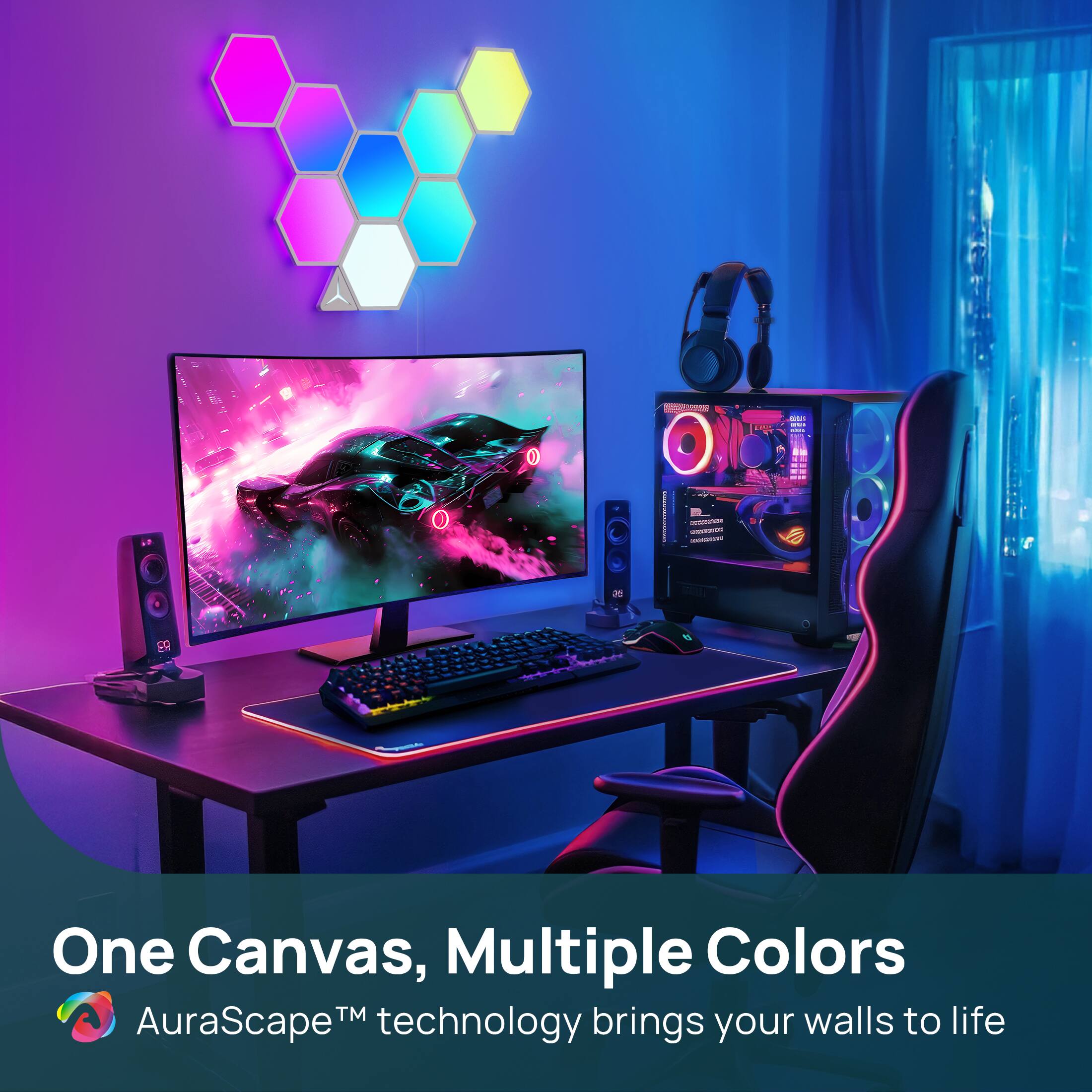 One Canvas, Multiple Colors  
AuraScape™ technology brings your walls to life