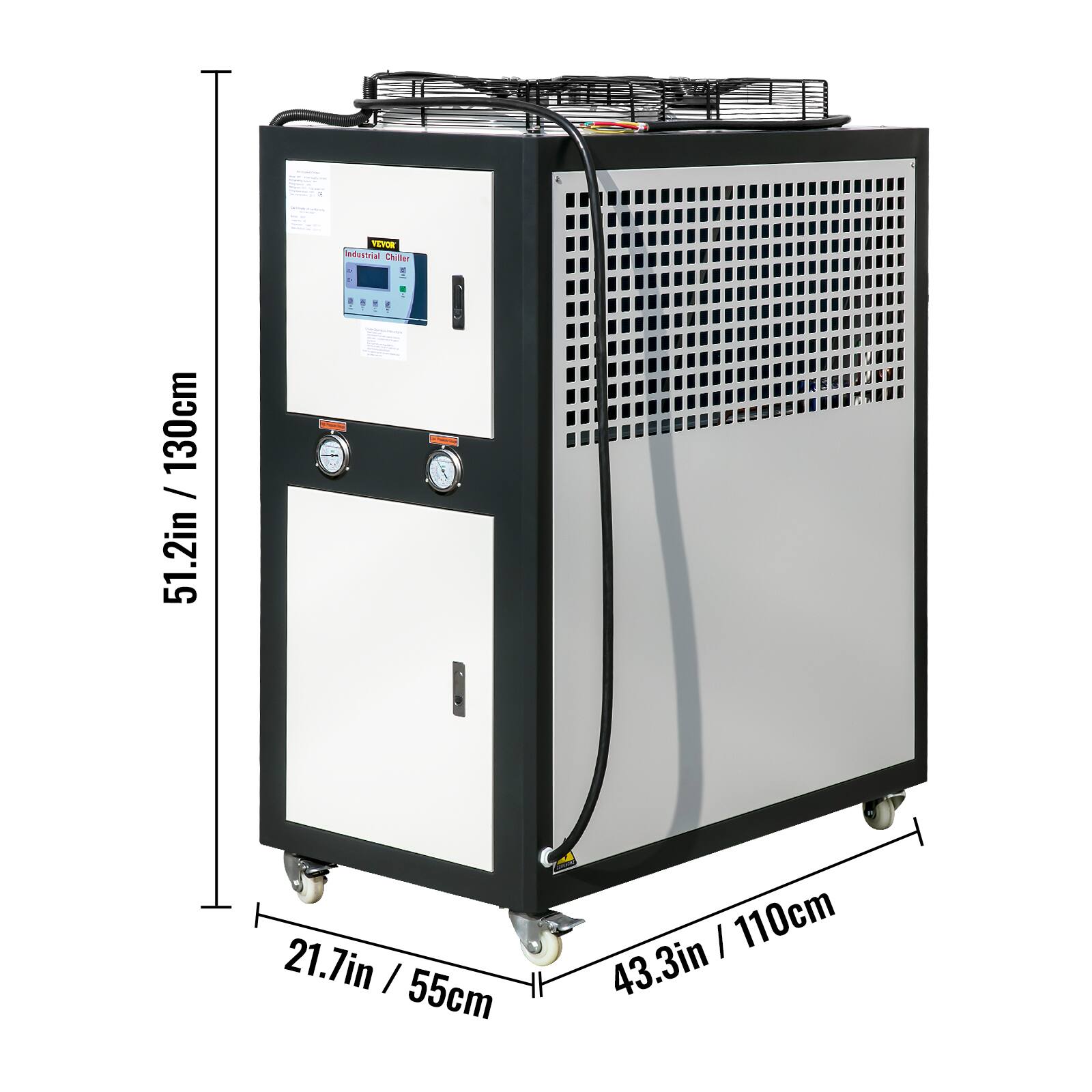 VVER Industrial Chiller  
- 130cm / 51.2in  
- 21.7in / 55cm  
- 43.3in / 110cm