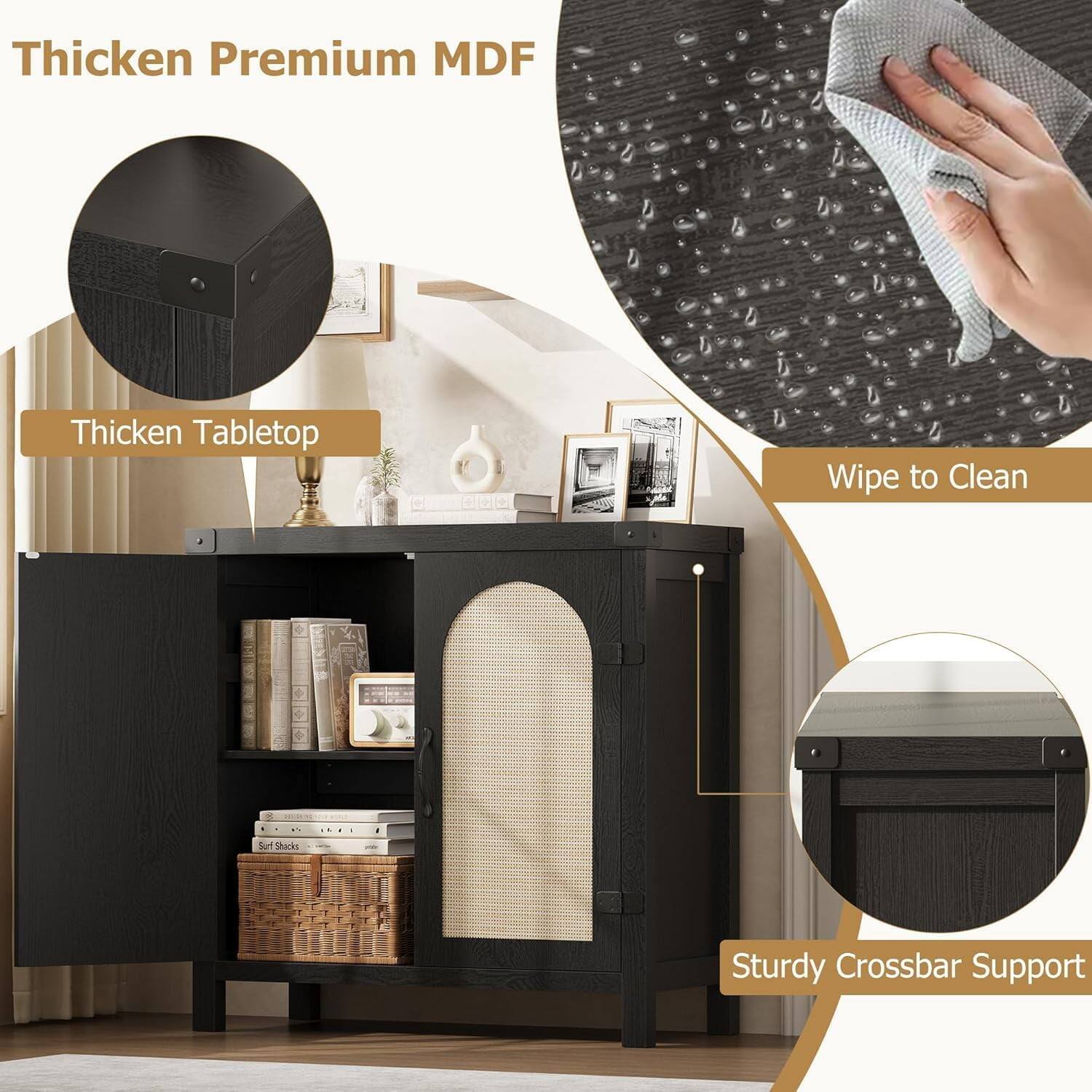 - Thicken Premium MDF
- Thicken Tabletop
- Wipe to Clean
- Sturdy Crossbar Support