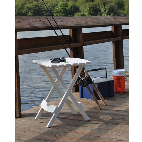 Left. SlickBlue - Quick-Fold Outdoor Side Table Made from Weather-Resistant Resin - White.