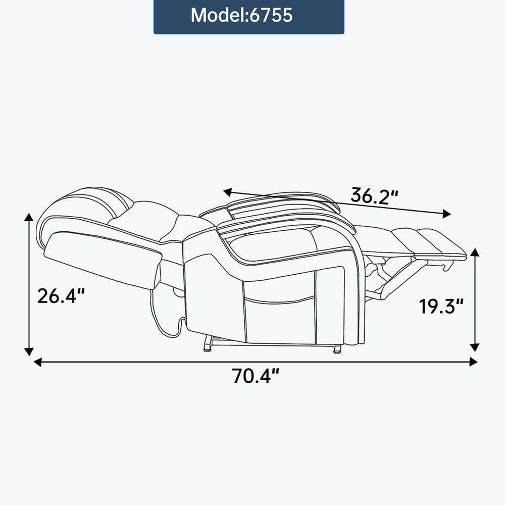 Model: 6755  
36.2"  
26.4"  
19.3"  
70.4"