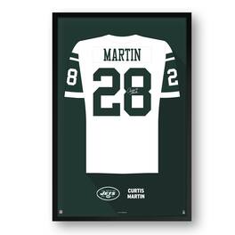 Sporticulture - Curtis Martin Framed 27" x 39" Retired Jersey Art Print - Multicolor