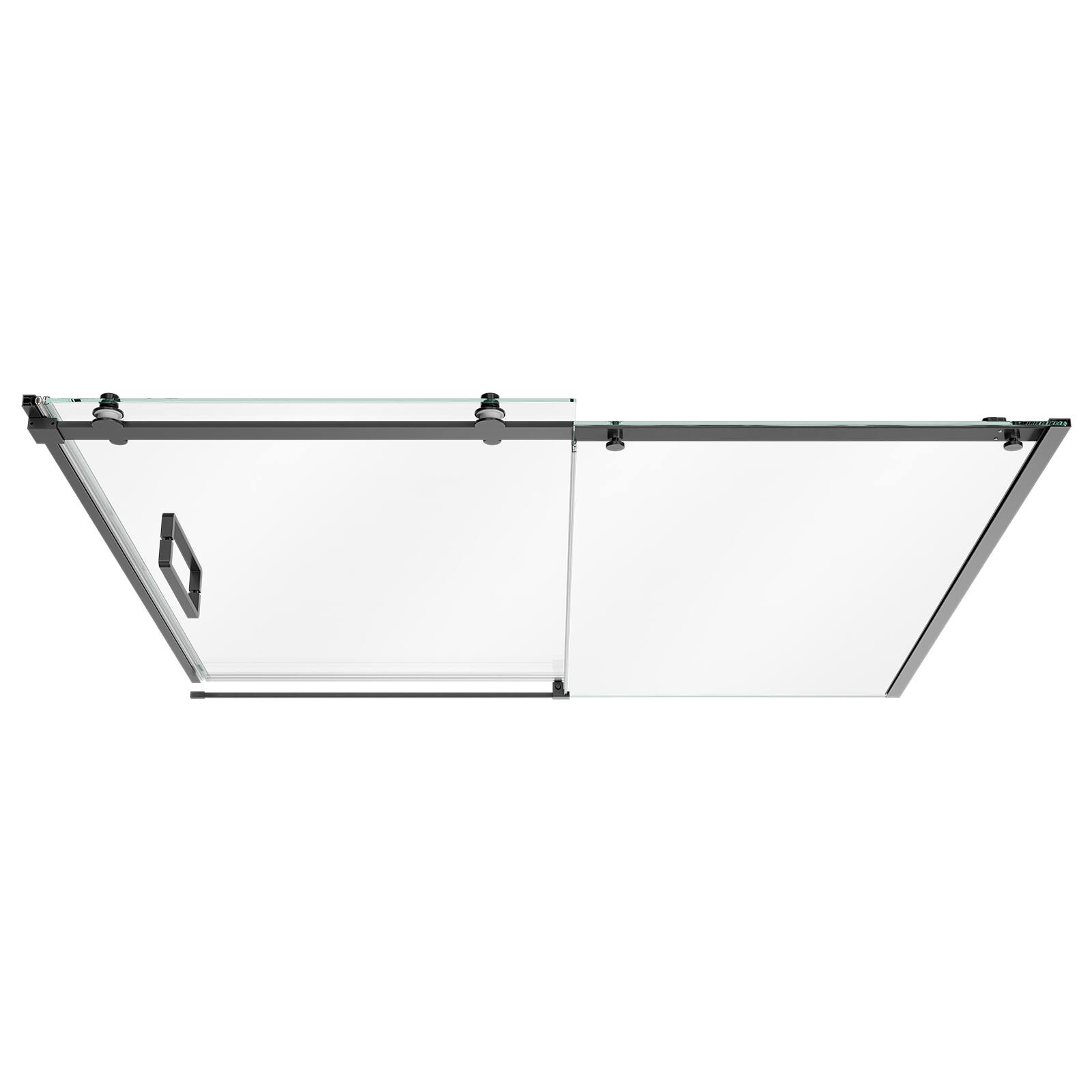 Alt View 5. VEVOR - Bathtub Shower Door 60" W x 60" H Semi-Frameless Sliding Door Black, 5/16" Thick Clear Tempered Glass,Sliding Tub Shower - Elegant Black.