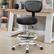 Front. KERDOM - Drafting Chair with Backrest, Adjustable Footrest Rolling Stool PU Leather for Office Studio Lab Counter Salon Bar Shop - Black.