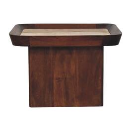 Artisan Furniture - Solid Wood Travertine Top Tray Coffee Table - Brown