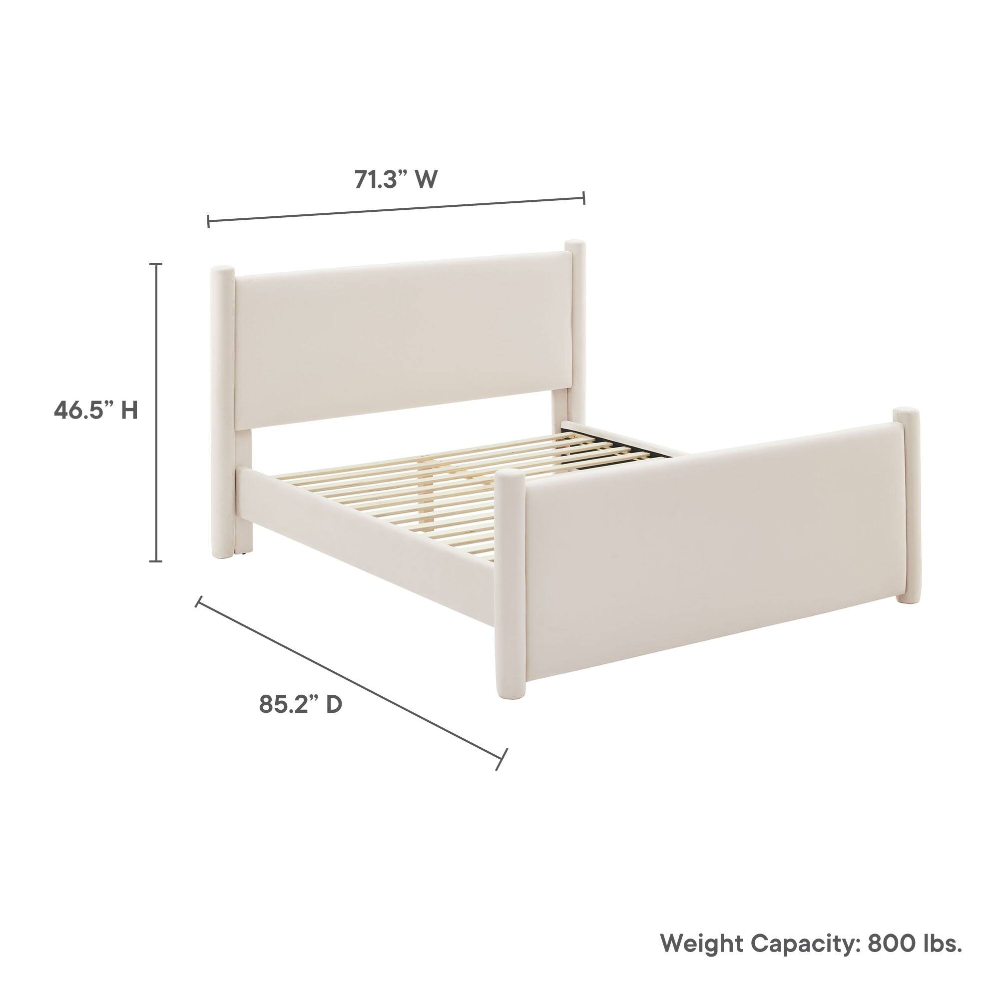 71.3" W  
46.5" H  
85.2" D  
Weight Capacity: 800 lbs.