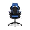 Front. Emerge - REMOVE - Vortex Bonded Leather Gaming Chair, Supports Up to 301 lbs, 17.9" to 21.6" Seat Height, Blue/Black, Black Base - Black.
