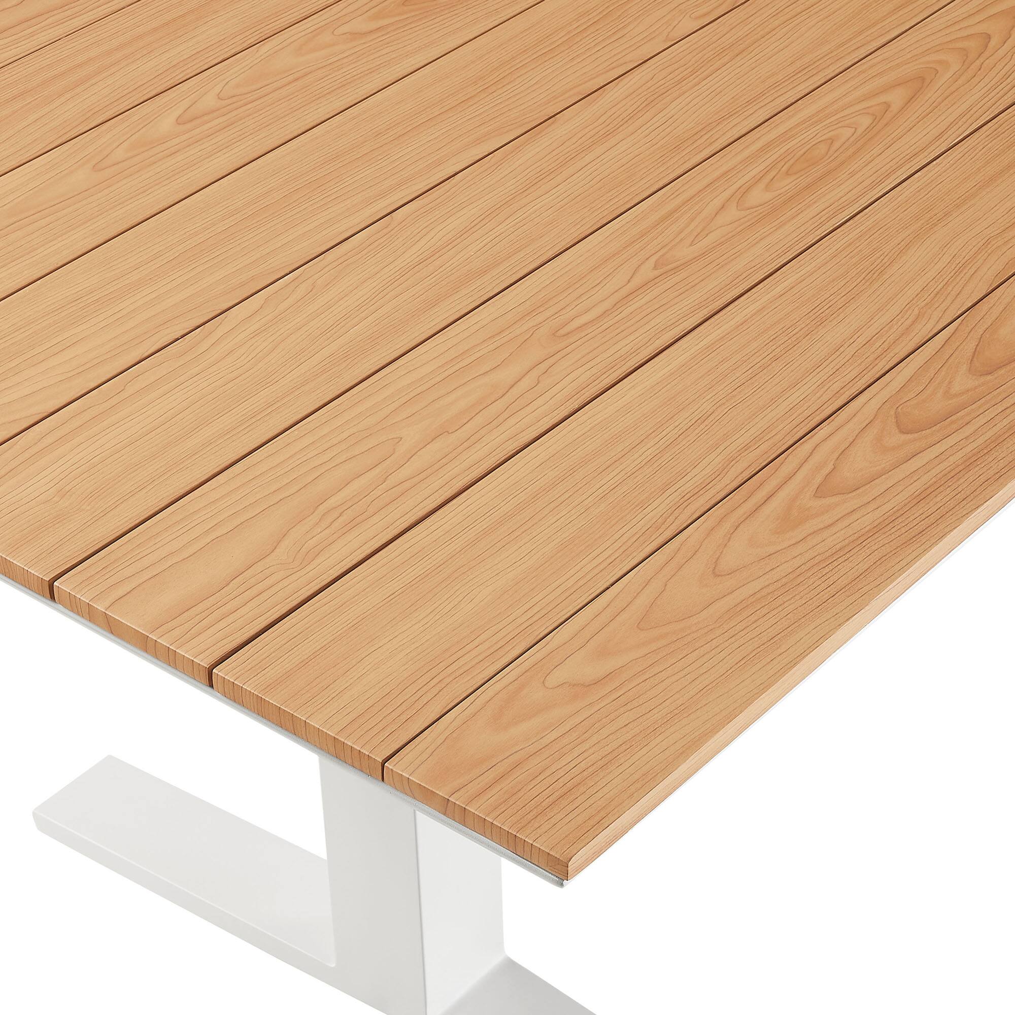 Alt View 4. Modway - Gavelston 91" Outdoor Patio Aluminum Dining Table by Modway - Natural White.