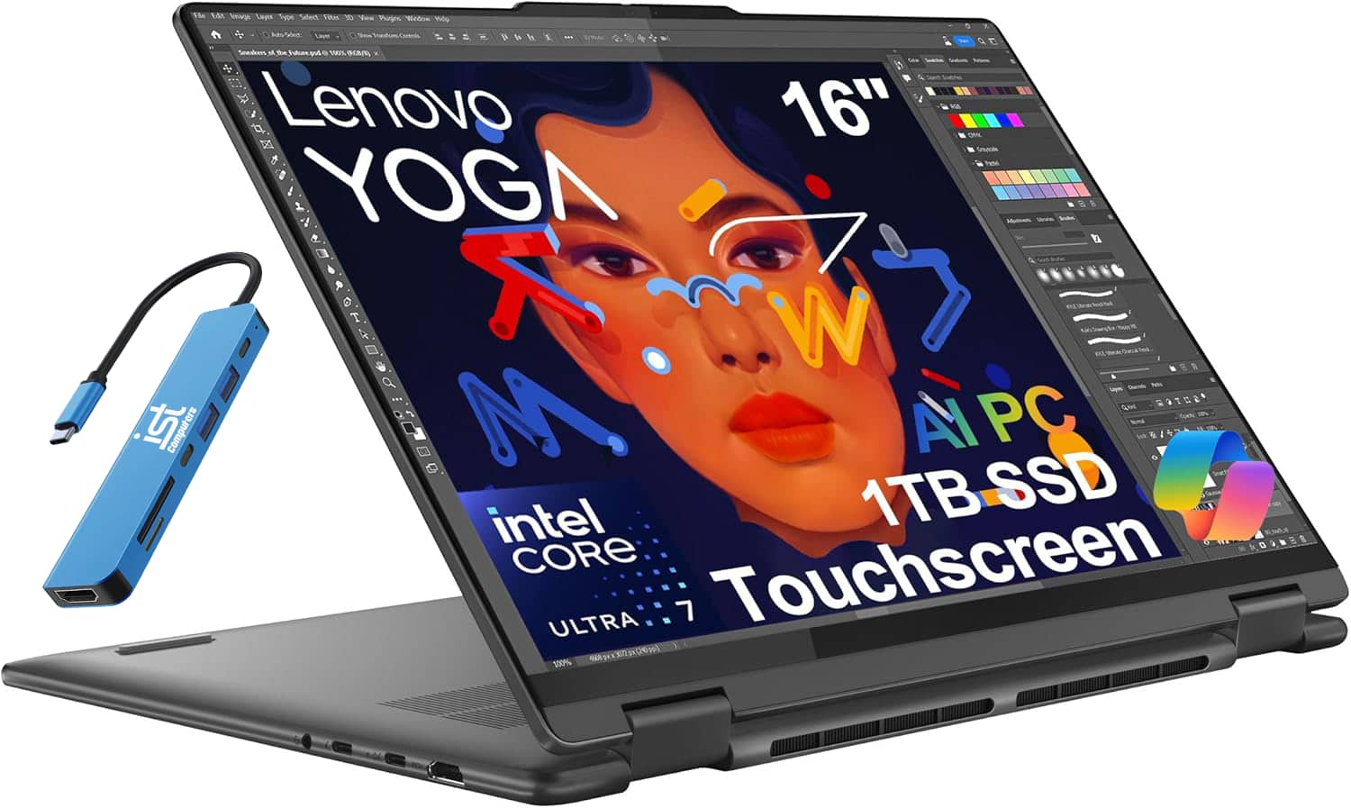 Lenovo YOGA 16"  
1TB SSD  
Touchscreen  
Intel CORE i7 ULTRA  
AI PC