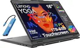 Lenovo - Yoga 7i 2-in-1 16" WUXGA Touchscreen Laptop - Intel Core Ultra 7 155U with 16GB Memory - 1TB SSD - Win 11Pro - Storm Grey