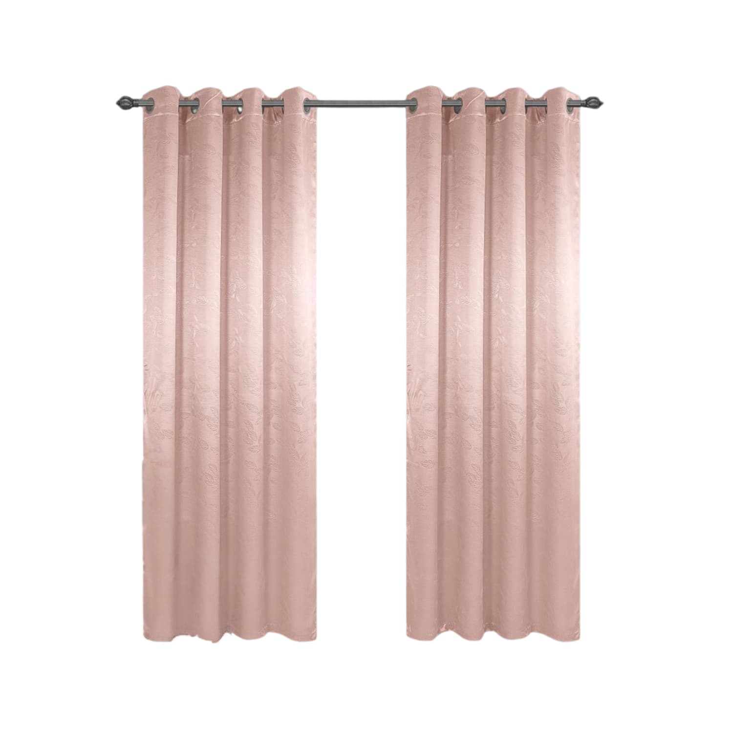Olivia Gray - 100% Polyester 200 GSM Arlo Embossed Blackout Grommet Curtain Panel 54" x 84" - Blush