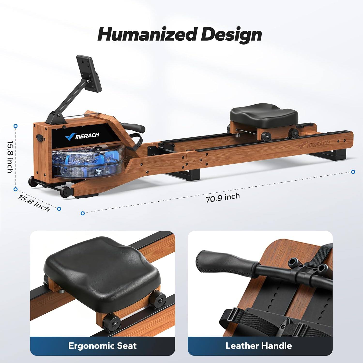 Humanized Design

15.8 inch

15.8 inch

70.9 inch

Ergonomic Seat

Leather Handle
