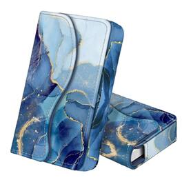 Stock Preferred - Business Card Holder Credit Card Wallet Leather Case Organizer Magnetic Closure - Ocean Marble