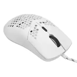 Sanoxy - Wired Gaming Mouse with Perforated Lightweight Shell, RGB Lighting, USB Optical, Adjustable DPI - Wired - White