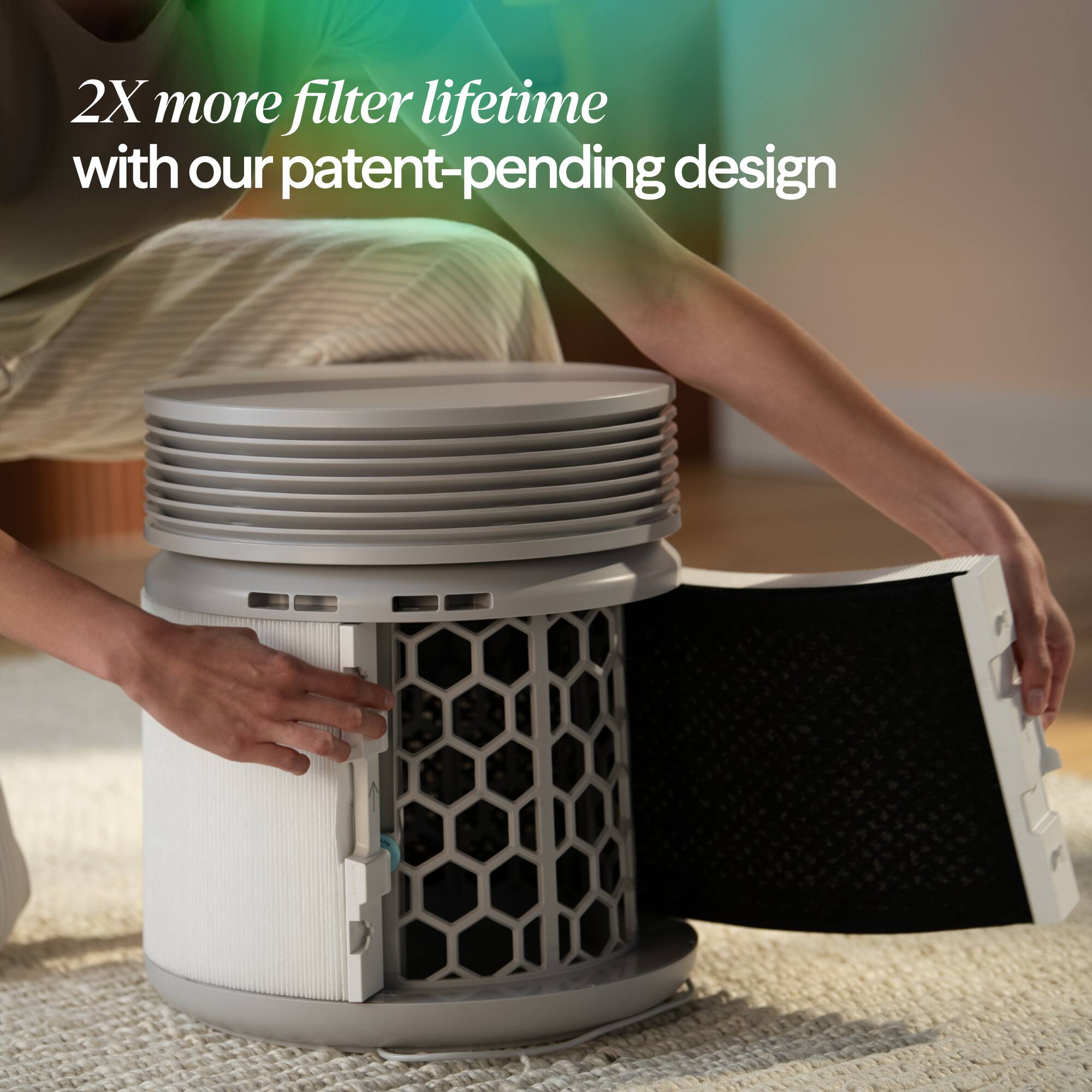 2X more filter lifetime with our patent-pending design