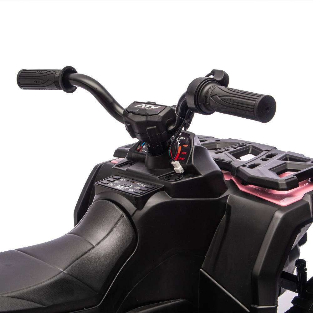 Alt View 1. BreeBe - 24V 160W Kids Electric ride on ATV with 2WD, Off-Road Design, Flags, LED Lights, Bluetooth, USB, Music, Ages 3-6 - Pink.