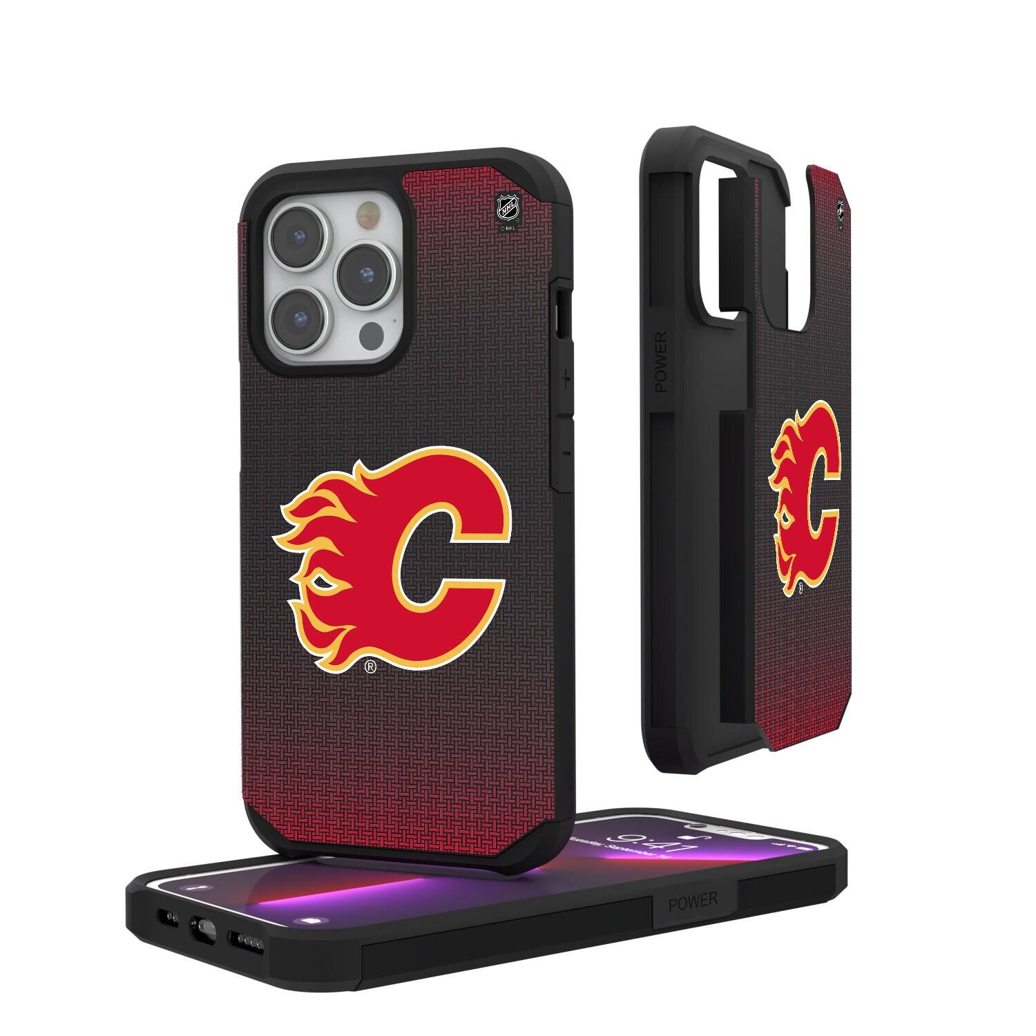 Keyscaper - NHL - Calgary Flames Linen Logo iPhone Rugged Case - 14 Pro - Black price history on PriceWatchPro