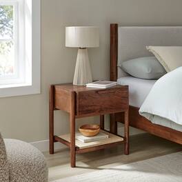 Oswin 1-Drawer Wood Nightstand by Modway - Walnut