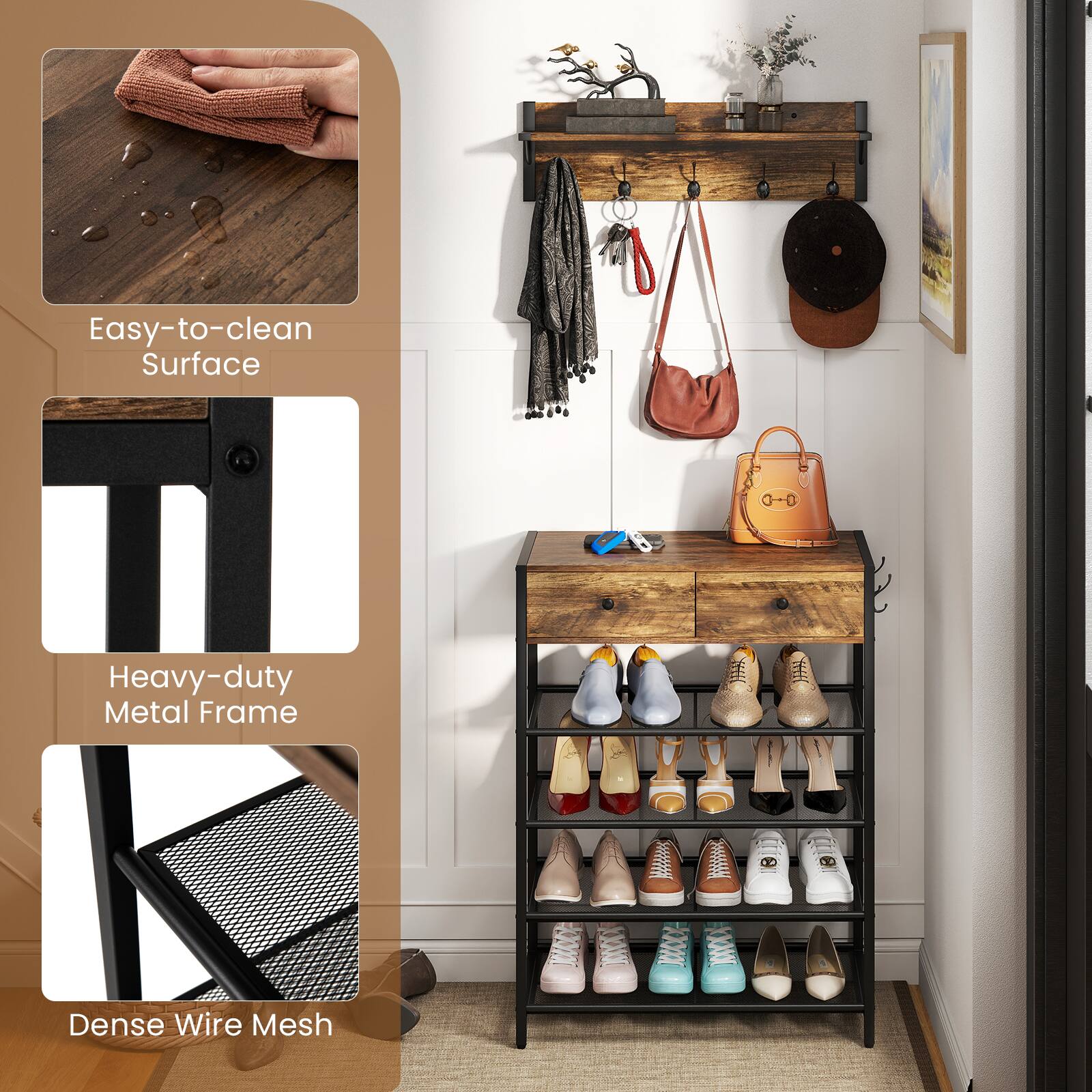 Easy-to-clean Surface

Heavy-duty Metal Frame

Dense Wire Mesh