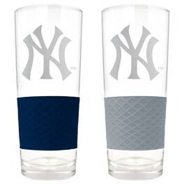 Great American Products - New York Yankees 22oz. Logo Score Pint Glass Two-Piece Set - Multicolor