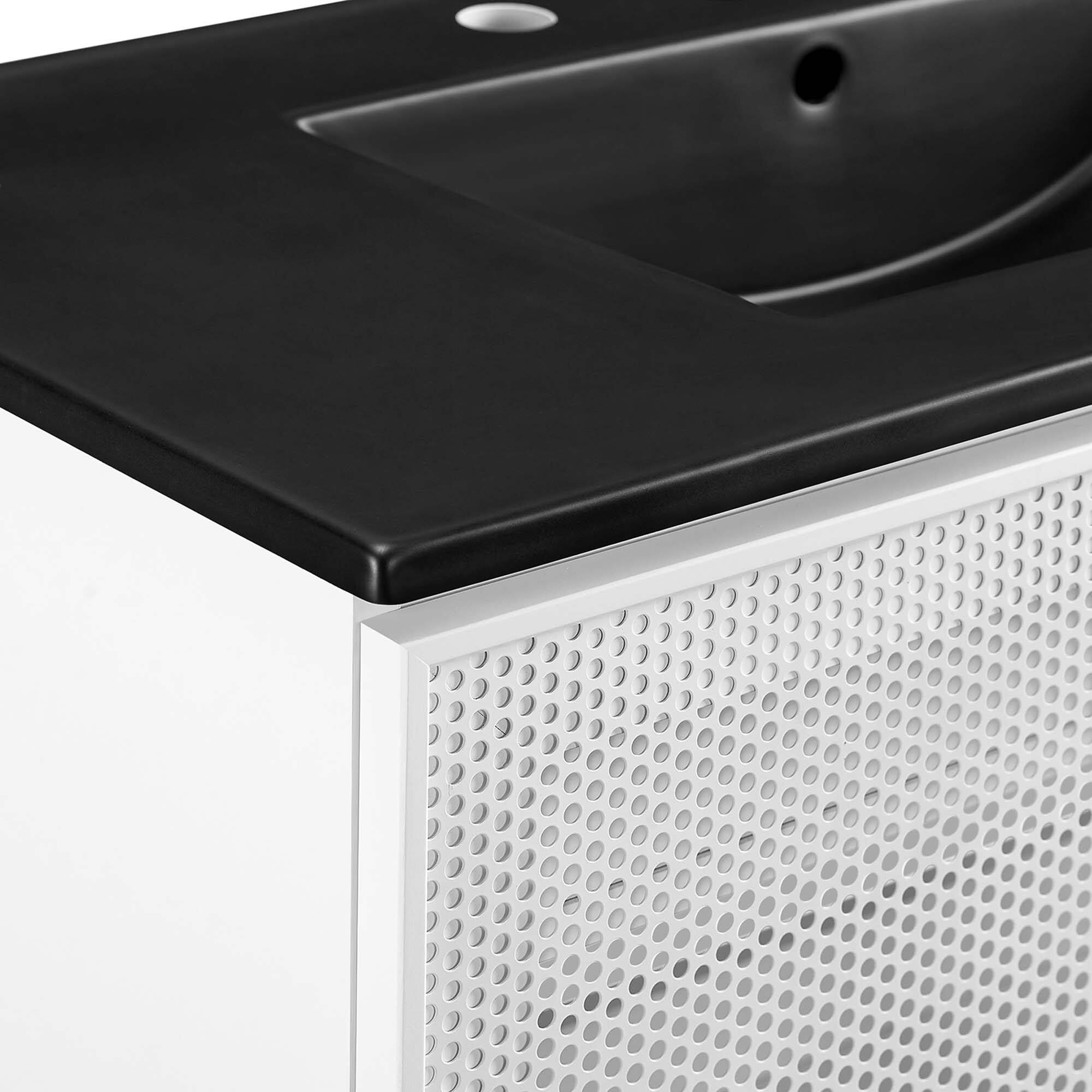 Alt View 6. Modway - Calla Bathroom Vanity Basin Included by Modway - Black White.