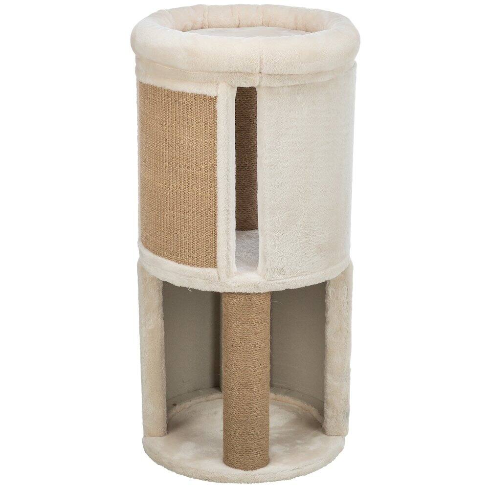 Alt View 4. TRIXIE - Giorgia Plush & Sisal 32" Cat Condo Tower, Scratching Posts  with Padded Bed - Beige.
