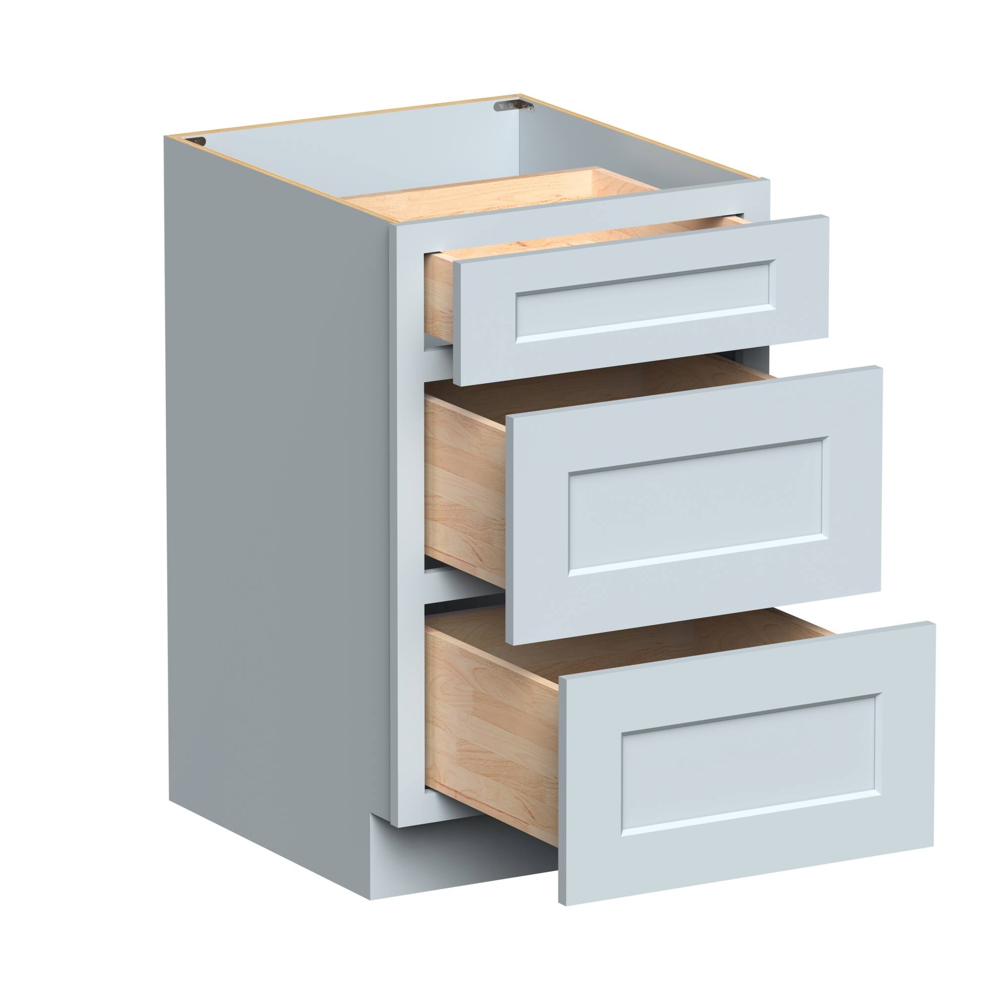 Alt View 2. Boyel Living - Dove Gray Drawer Base Cabinets 34.5.Wx24in.H Ready to Assemble Kitchen Cabinets 3Drawers - DOVE GRAY.