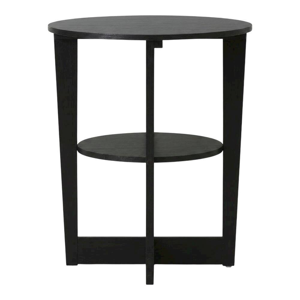Left. FurniFact - Walnut Round End Table with Sleek Modern Design for Living Room - Walnut.