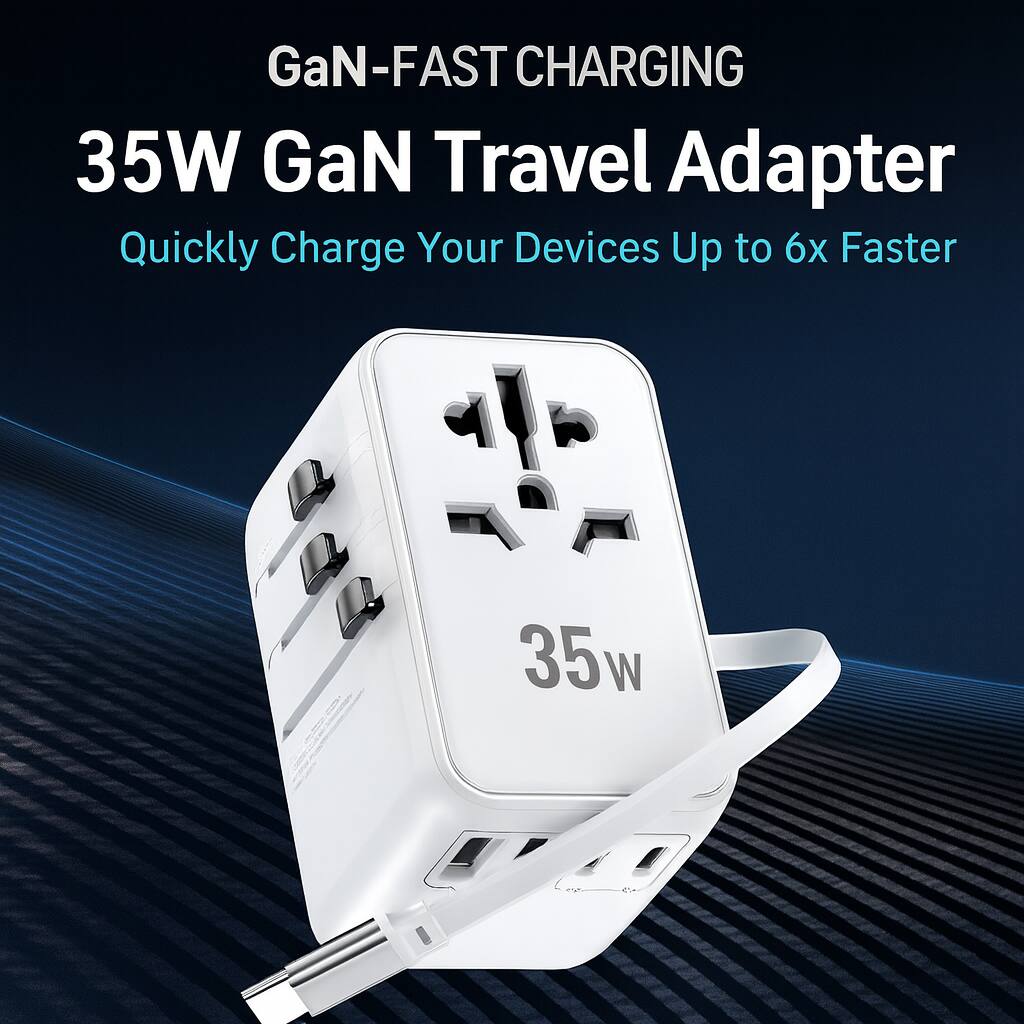GaN-FAST CHARGING  
35W GaN Travel Adapter  
Quickly Charge Your Devices Up to 6x Faster