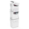 Front. Costway - Costway 3 PCS Plastic Storage Bins with Front Door & Side Handles for Kitchen, Bedroom - White.
