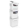 Costway - 3 PCS Plastic Storage Bins with Front Door & Side Handles for Kitchen, Bedroom - White