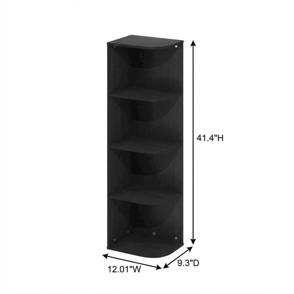 FurniFact - 4-Tier Corner Bookcase with Open Shelves for Living Room Storage - Blackwood price history on PriceWatchPro
