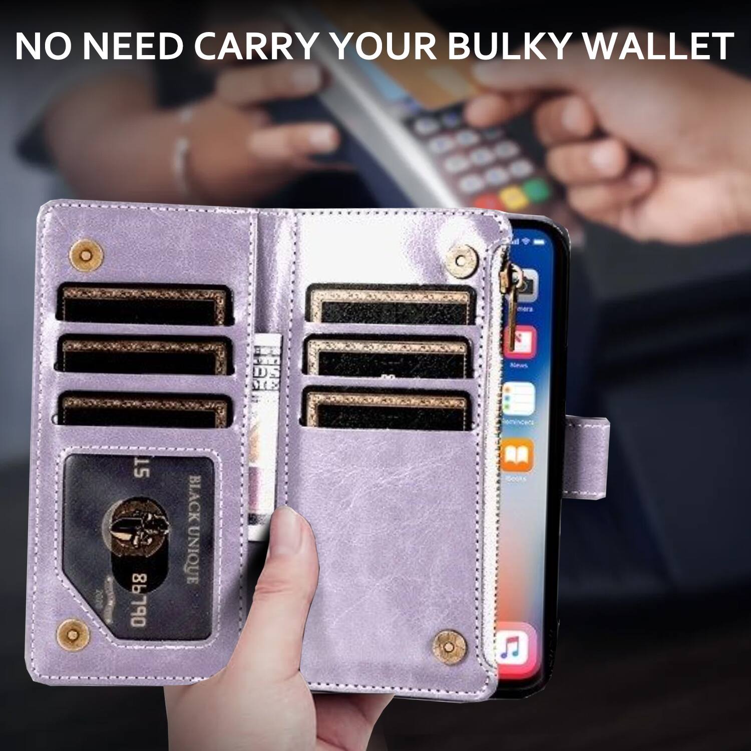 NO NEED CARRY YOUR BULKY WALLET

BLACK UNIQUE