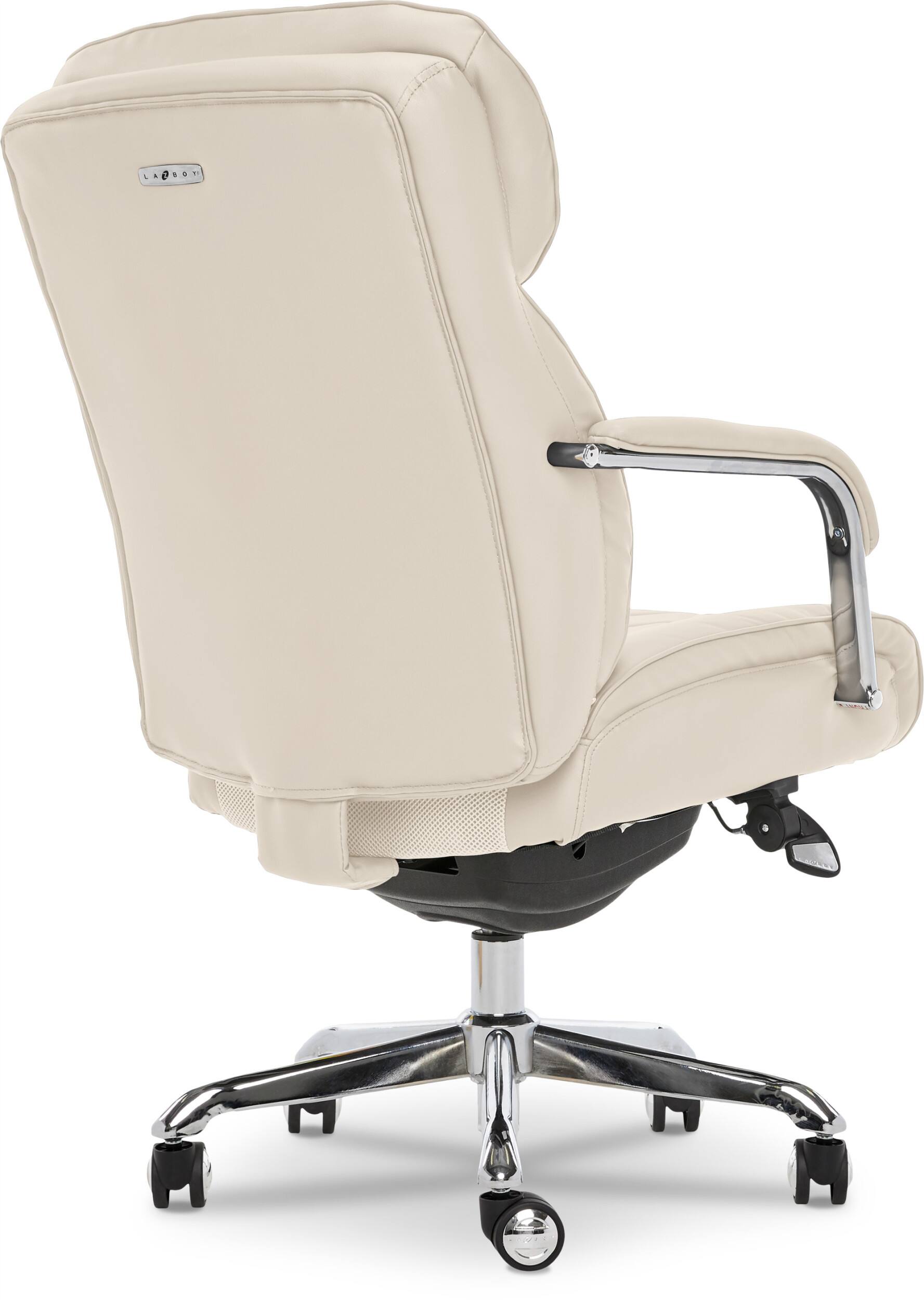 Alt View 23. La-Z-Boy - Comfort and Beauty Sutherland Diamond-Quilted Bonded Leather Office Chair - Light Ivory.