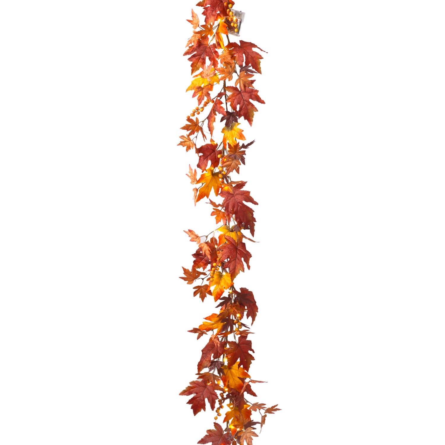 The Gerson Companies - Gerson Warm White Prelit Leaf Garland Halloween Decor - Multicolored