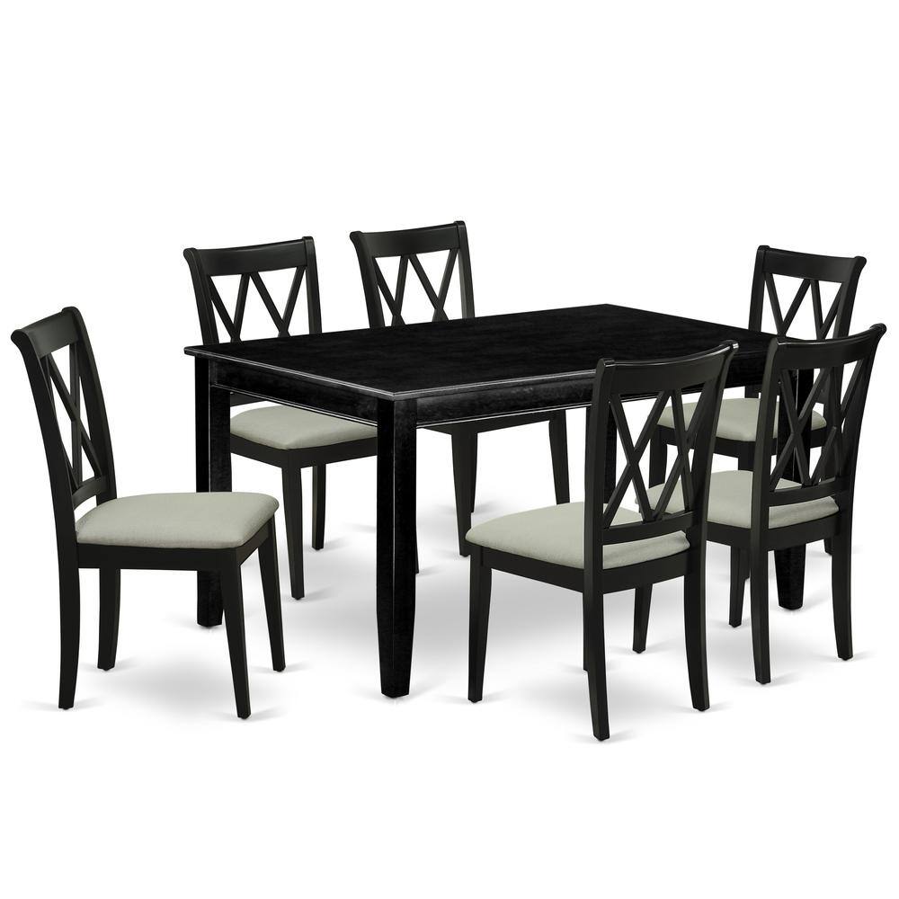 Back. East West Furniture - Dining Room Set Black - Brown.