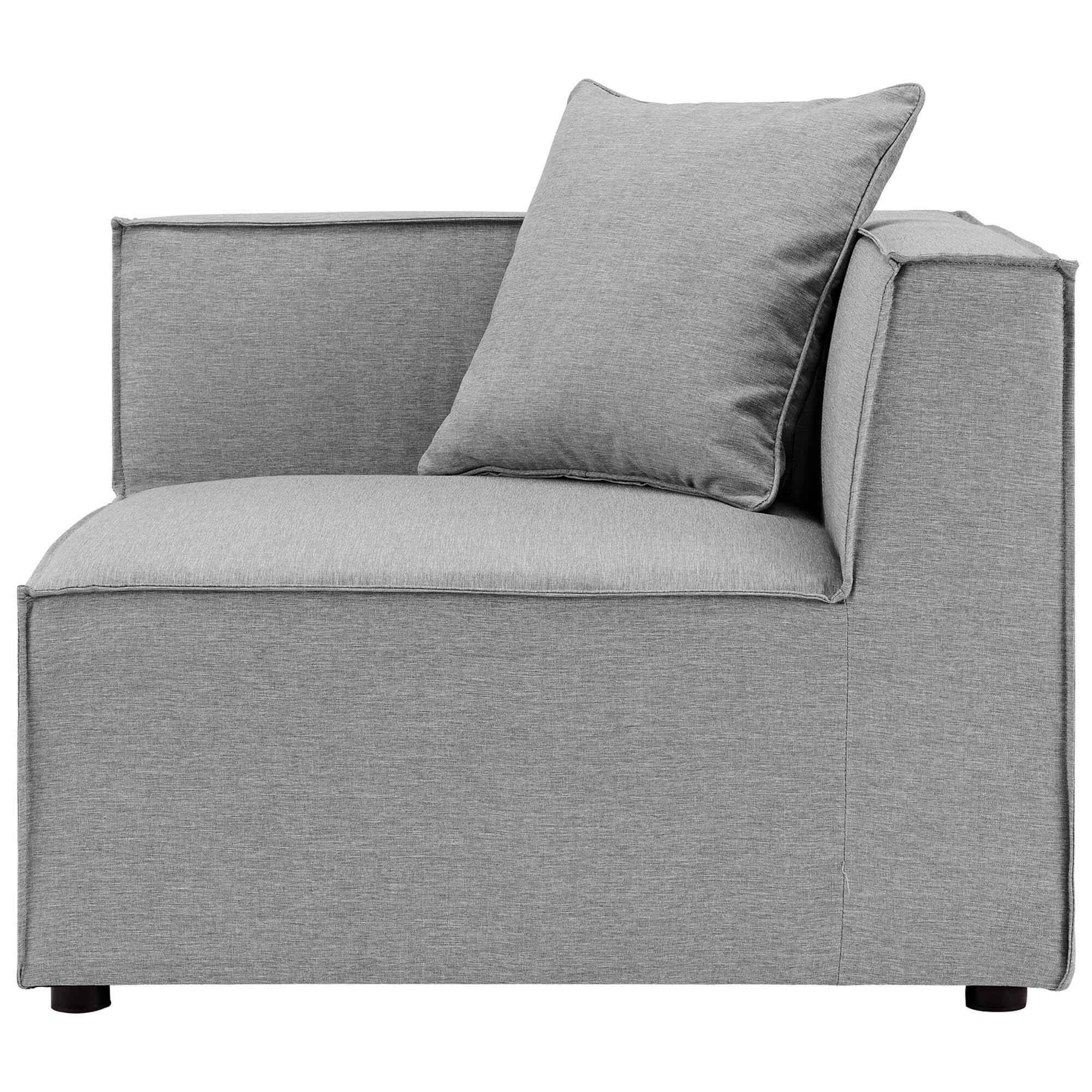 Alt View 1. Modway - Saybrook 6-Piece Outdoor Patio Upholstered Sectional Sofa by Modway - Gray.